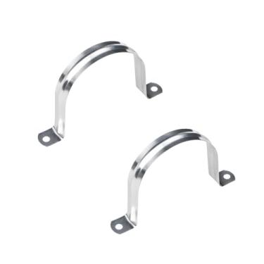 Imagem de Aopin Braçadeira rígida de 60 mm para correia de tubo, 2 furos, suporte em U, clipes de tensão, aço inoxidável 201, para fixação de tubos, prata, 5 peças