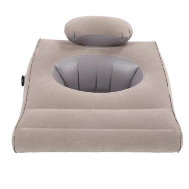 Imagem de Travesseiro Inflável de Apoio para Pernas, Ajuste às Suas Necessidades, Design Ergonômico Com Suporte para Queixo, Alívio de Pressão Eficaz, Deflação Rápida