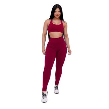 Imagem de Calça Legging Suplex Academia Cintura Alta Feminina - WJU JEANS, Vinho