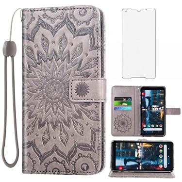Imagem de Capa de telefone para Google Pixel 2XL Capa carteira com protetor de tela de vidro temperado e capa flip magnética de couro com suporte para cartão acessórios para celular Pixle 2 XL Pixel2XL Pixel2