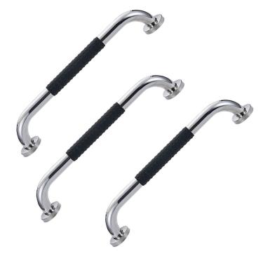 Imagem de Barra de Apoio Inox 60cm Suporte Antiderrapante Kit 3 unidades Idoso Cadeirante Gestante Criança Banheiro Segurança Acessibilidade