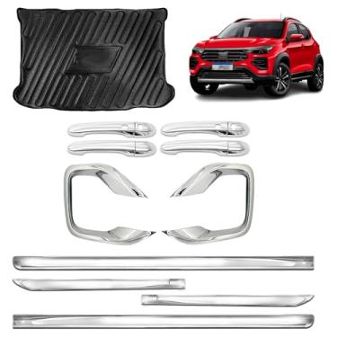 Imagem de Aplique Maçaneta Externa C/2 Keyless Tapete Protetor de Porta Malas Friso da Porta X-treme par para Moldura do Farol de Milha Adáptavel para Pulse 2021 2022 2023 2024 Kit Cromado 4 Portas