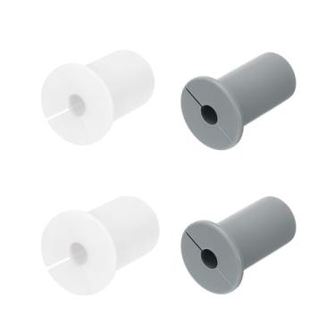 Imagem de HiPicco 4 peças de ilhós de parede para cabos, cabo de silicone de 9,5 cm, bucha de parede, alimentação através do kit de roteamento de cabos, acessórios de passagem de cabo de parede para Ethernet