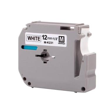 Imagem de Fita Para Rotulador Brother M-K231 12Mm Preto Sobre Branco - HAMMER