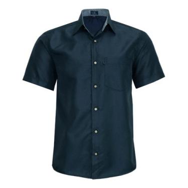 Imagem de Camisa Social Lbl Masculina Manga Curta Clássica 3024, Preto, 3