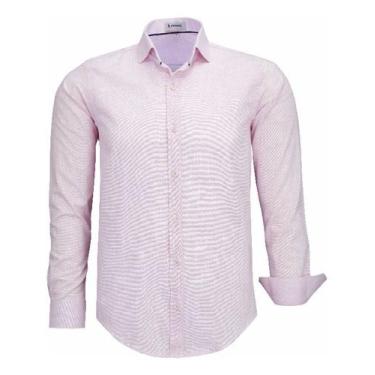 Imagem de Camisa Social Masculina Amil Comfort Manga Longa 1866, Rosa bebê, 4