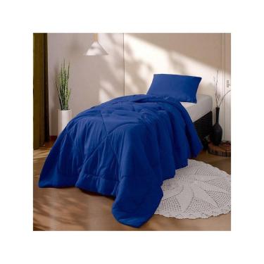 Imagem de Kit Edredom Solteiro 2 Peças Cobertor Margarida Azul