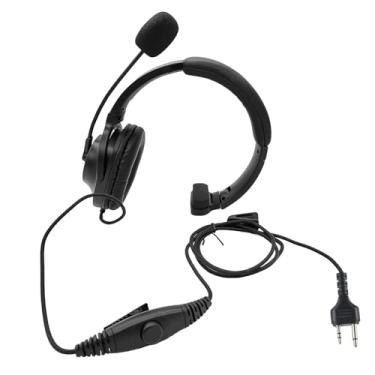 Imagem de HELETUL Fone de ouvido Walkie Talkie de um lado sobre a orelha, fone de ouvido Ptt com microfone boom para Walkie Talkies Midland de 2 pinos (protetor de ouvido grande)