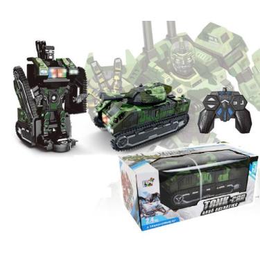 Imagem de Carrinho de Brinquedo Tanque de Guerra Militar Transformers com Contro