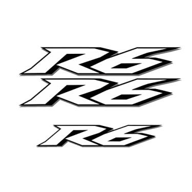Imagem de Adesivo Decalque R6 Carenagem Refletivo Motocicleta Liso Liso Adesivo Decalque Compatível com Yamaha YZF R6 Adesivos Decalques 13,5 x 2,3 cm/R6 Decalque Frontal Superior Nariz Carenagem 10,4 x 1,8 cm