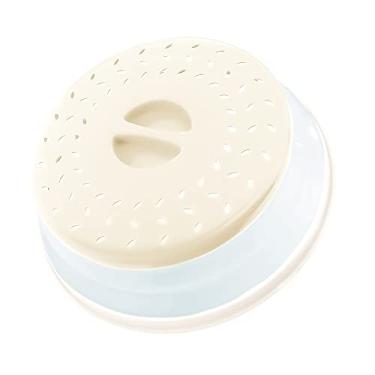 Imagem de Capa dobrável para respingos de micro-ondas, capa de placa de micro-ondas com saída de vapor (26 cm, branca)