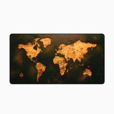Imagem de Mouse Pad Gamer Profissional Grande Confortavél Anti Derrapante 90x40 - Mapa Azul (mapa)