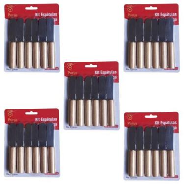 Imagem de Kit 30 Espátulas P/Manteiga Geleia Patê Em Inox Cabo Madeira - Purus U