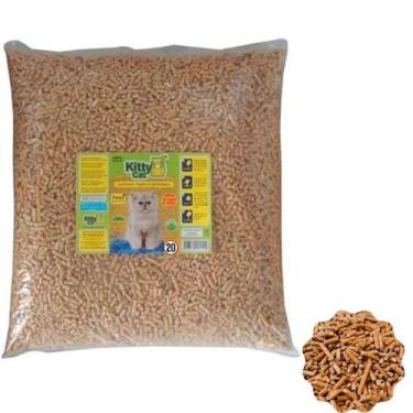 Imagem de Granulado madeira para gatos Kitty Cat  20Kg granulado de madeira para