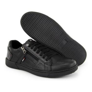 Imagem de Tenis Sapatenis Masculino Couro Legitimo  Palmilha Gel Confortavel Lev