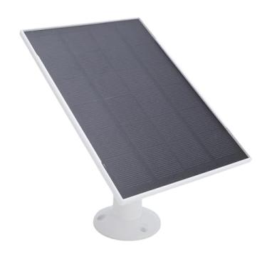 Imagem de Painel Solar de 8W para Câmera de Alimentador de Pássaros, 2 Em 1 Em 1 Prova de Clima Atualizada 360 Graus USB C Painéis Solares para Câmera de Segurança, Cabo de 9,8 Pés (Branco)