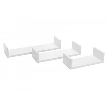 Imagem de Estante Livros 60 x 20 cm Kit 4 Peças Eví Decor