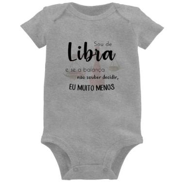 Imagem de Body Bebê Sou de Libra - Foca na Moda, Cinza, GG