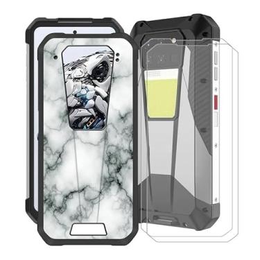 Imagem de HGJTFANY Capa para Unihertz 8849 Tank 3 Pro com [2 x película protetora de vidro temperado], capa de telefone de silicone macio à prova de choque preta para Unihertz 8849 Tank 3 Pro (6,7 polegadas) -