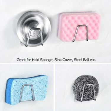 Imagem de Gancho Multiuso Adesivo Metal Adesivo Para Cozinha Esponja - AllinaBox