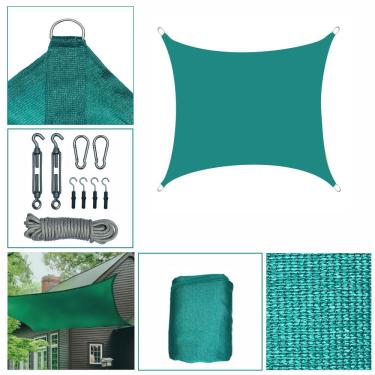 Imagem de Tela Sombreamento Solar Shade 2x2m Verde Com Kit Instalação