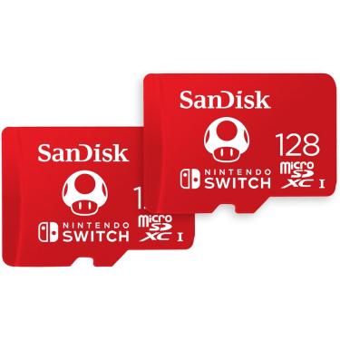 Imagem de Cartão microSDXC SanDisk 128GB, pacote com 2 unidades, licenciado para Nintendo Switch