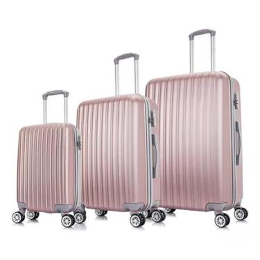Imagem de Kit Malas Rodinha 360º 10kg, 23kg e 32kg Rosa