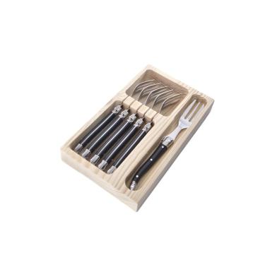 Imagem de Conjunto De 6 Garfos Sobremesa Laguiole La Tour, Preto