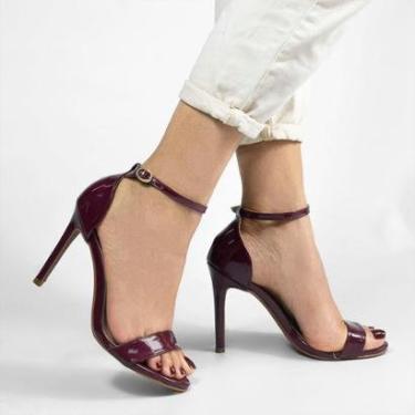 Imagem de Sandália Maya Salto Fino Marsala VINHO | #5e2129 39-Feminino