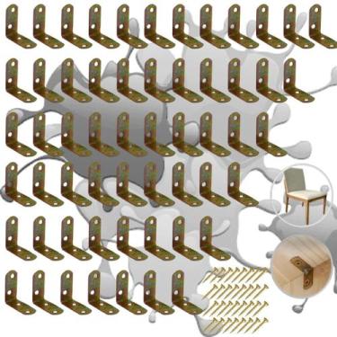 Imagem de Kit 20 Peças Cantoneira L Metal Reforço Moveis 3cm 100Pr - STORE SHARK