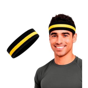 Imagem de Faixa de Cabeça Atoalhada Esportiva Alta Absorção Suor - Estilo Boleir