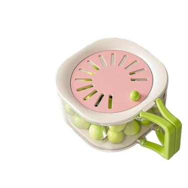 Imagem de Cesta de drenagem e preservação 2 em 1, tigela de lavagem multifuncional de frutas e vegetais com filtro, tampa e alça dobrável, para lavar utensílios de cozinha e armazenamento de alimentos de frutas