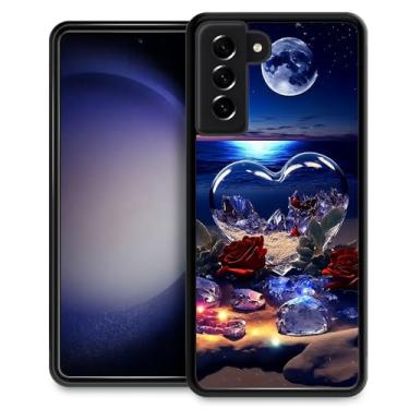 Imagem de ZHEGAILIAN Compatível com Samsung Galaxy S23, capa protetora antiderrapante de TPU macio à prova de choque compatível com Samsung Galaxy S23 de 6,1 polegadas para mulheres - coração de cristal rosa