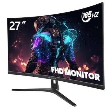 Imagem de CRUA Monitor Gamer Curvo De 27 Polegadas, 144 Hz/165 Hz, Tela Fhd 1080P Va, Curvatura 1800R, 1 Ms (Gtg) Com Freesync, Suporte Para Instalação Em Parede (Displayport, Hdmi) - Preto