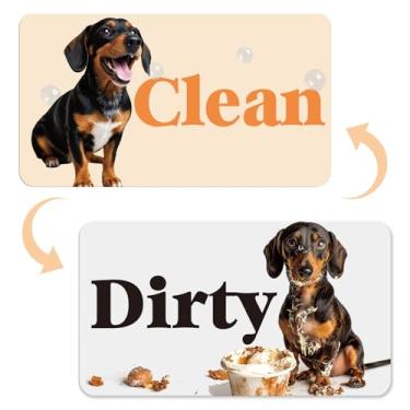 Imagem de Ímã de máquina de lavar louça Dachshund Clean Dirty - cosmisun Sausage Ímã de lava-louças para cachorro de estimação Sinal limpo e sujo, dupla face, reversível, lavadora de louças, sinal magnético