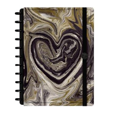 Imagem de Caderno de Disco ISCOOL Capa Dura Abstraia-se Marmorizado Coração G