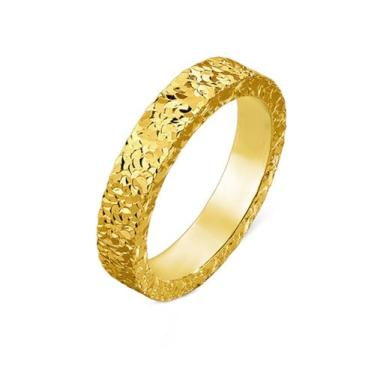 Imagem de Aliança de casamento simples e brilhante de 4 mm banhada a ouro/prata para homens e mulheres ouro 14K preenchido a vácuo empilhamento clássico largo prata declaração eternidade noivado promessa