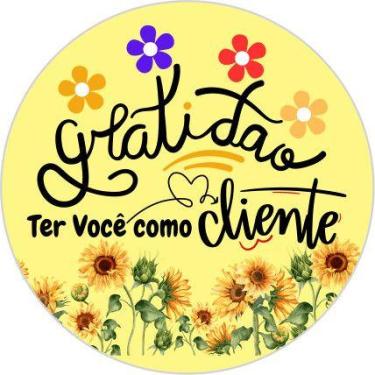 Imagem de 50 100 150 200 unidades adesivo etiqueta tag redondo 3,5 cm gratidão t