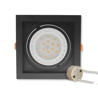 Imagem de Spot Embutir Led Recuado Quadrado Nordecor Ar111 Preto Iluminação