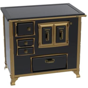 Imagem de Fogao a Lenha Venax GII n 2 Renaissance Premium Preto, SAIDA DIREITA