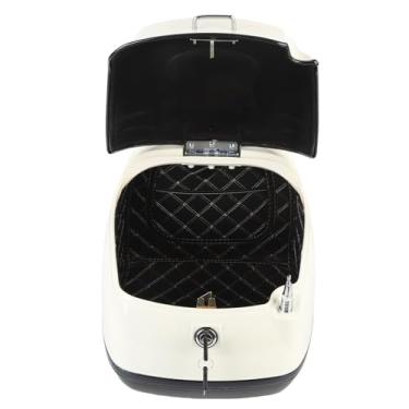 Imagem de 38L Caixa Superior Caixa de Motocicleta, Tronco de Armazenamento Universal Scooter, Caixa de Capacete de Bagagem de Metal à Prova D'água Com Trava de Segurança, Inclui Almofada