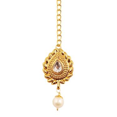 Imagem de Touchstone Indian Bollywood Designer Jewelry Mangtika para mulheres.