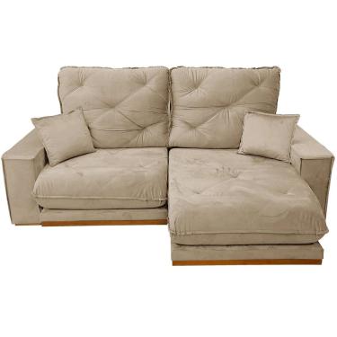 Imagem de Sofá Munique 4 Lugares Retrátil e Reclinável 250cm Tecido Veludo Boareto Cor Bege