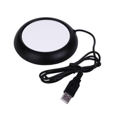 Imagem de Aquecedor de caneca de caf¨¦, aquecedor de caf¨¦ recarreg¨¢vel USB, aquecedor de bebidas para mesa, aquecedor de x¨ªcaras inteligente com gr?o de madeira, aquecedor de canecas(black), Aquecedor de ca