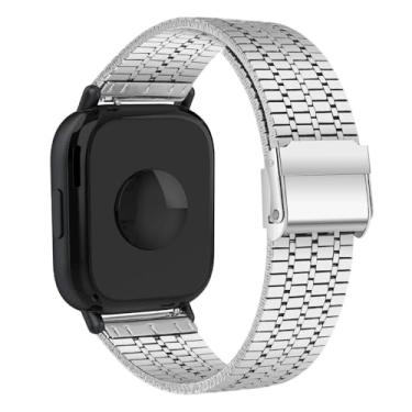 Imagem de Pulseira de Aço Inoxidável para Redmi Watch 3 Active, acessórios de relógio inteligente, cinto de substituição (Silver)