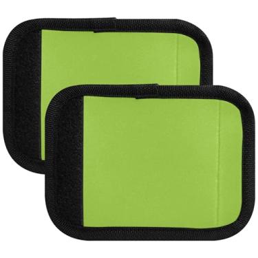 Imagem de Personalizada Elegante Azul Aqua Gradiente Bolsa de Bagagem Alça Envoltório Bonito Identificador Capas de Alça Neon Acessórios de Mala, Pacote com 2, Amarelo e verde, 2 Pack, Linda estampa