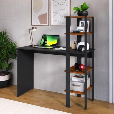 Imagem de Mesa Escrivaninha Diretor Zorzi com Torre de Prateleiras Reversível, H