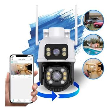 Imagem de Câmera de Vídeo Segurança 360º C Wi-fi Full Hd Dupla Lente Cor Branco 
