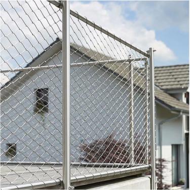 Imagem de Malha de corda de aço inoxidável flexível, rede de segurança de varanda, cerca de gaiola de zoológico, rede de proteção de corda de fio de escada, rede de escalada de plantas, para campo de