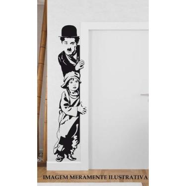 Imagem de Adesivo Para Porta Charlie Chaplin - Lojinha Da Luc Adesivos